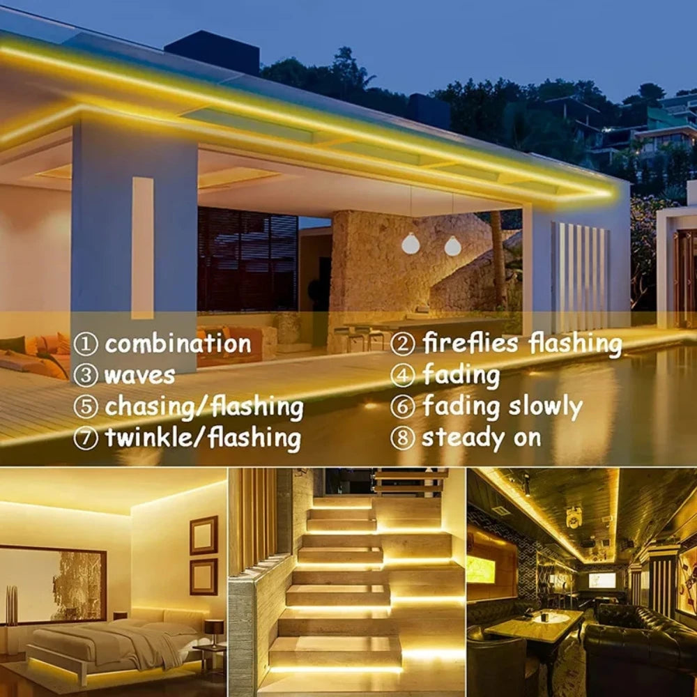 Outdoor Solar Lights 5V 2835 60LEDs/m Waterproof LED Strip Warm White/White Light Bracket/Clip Style Solar Lamps for Garden