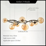 Postmodern Nordic Designer Creative Pendant Lights Art Living Room Bedroom Restaurant Magic Beans Multi-color Glass Chandelier