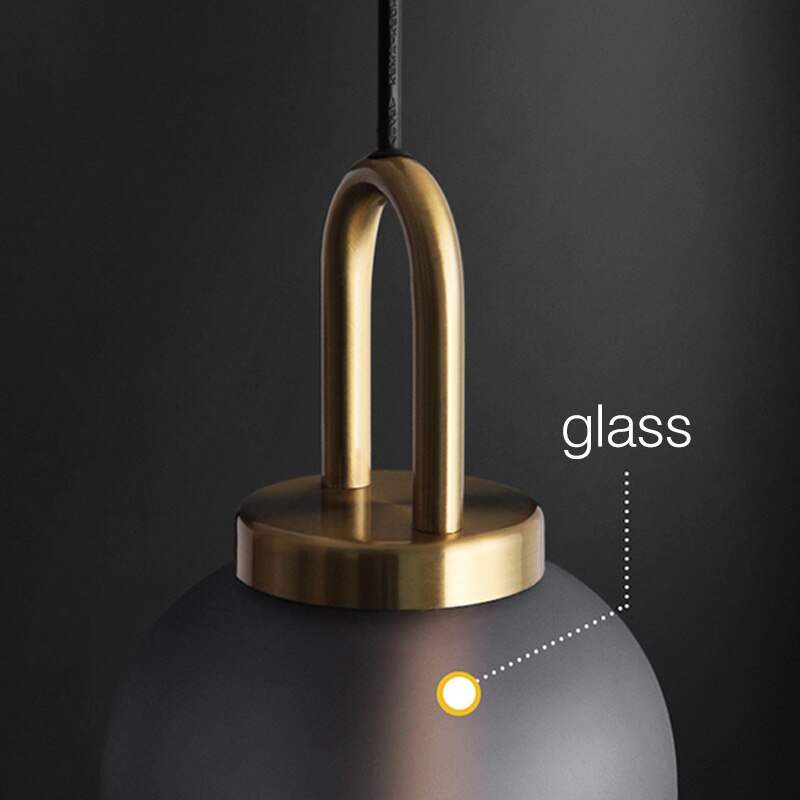 Nordic Glass Ball Pendant Light Kitchen Fixtures Living Room Lustre Luxury Bedroom Decoration Coffee Table Hanging Lamp