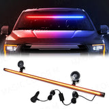 Car Strobe Lamp Bar with 96 LED 3030 Beads for Front Windshield, Traffic Signal, Emergency Flashing, and Auto Roof Top Warning Light with 12V-24