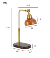 Wooden Table Lamp Three-color Lights Desk Lamp Height Adjustable and Dimmable Brightness Bedside Lamp Night Light for Home