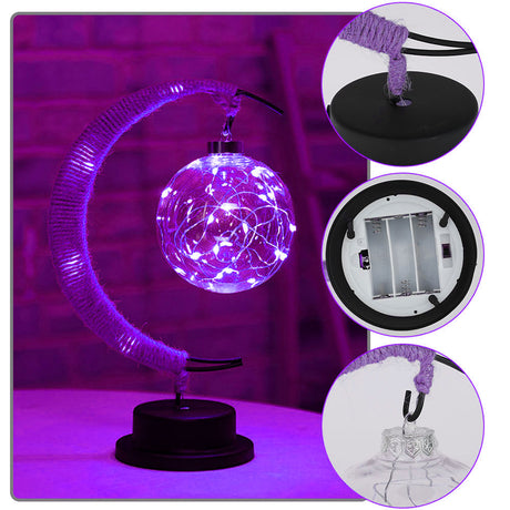 Moon Lamp Night Light with Stand USB/Battery Powered Multicolor Enchanted Lunar Bedside Lamp Moon wishing ball lamp Ramadan 2023