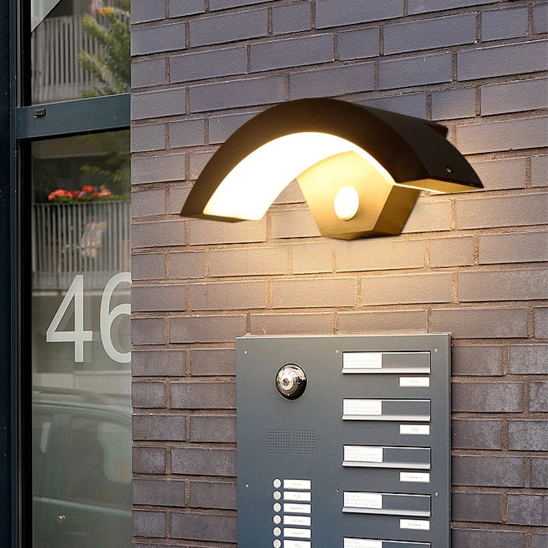 Motion Sensor Led Wall Lamp Outdoor Waterproof Front Door Lighting Garden Decor Porch Wall Light Garage Exterior Sconce Outside