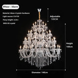 Extra Large Crystal Chandelier Lighting Top Grade K9 Crystals Hotel Large Lights For Villa Foyer 110v-220v  Luxury 3/4  Layers