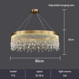 2025 Modern Circular Luxury Crystal Pendant Light Classical Round Chandelier Lighting For Dining Room Living Room Hotel