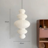 Japanese Rice Paper Pendant Light with E27 Bulb - Modern Sculptural Ceiling Suspension Chandelier & Floor Lamp Fixture for Living Room Art Decor
