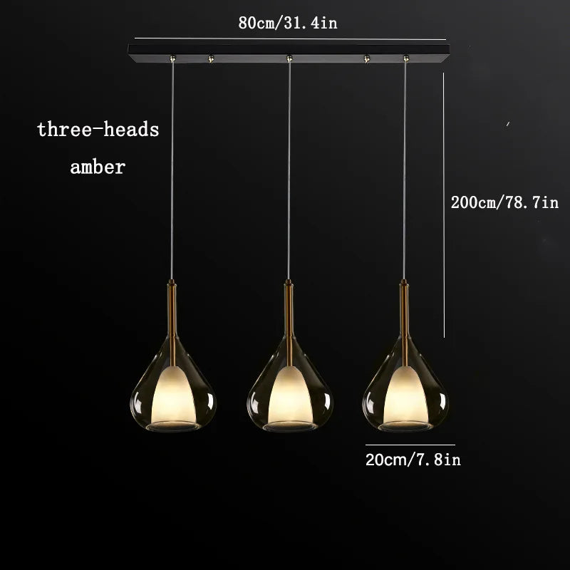 Nordic Glass Bedroom Pendant Light Postmodern Creative Designer Restaurant Bar High-End Room Decors Bedside Minimalist Hang lamps