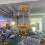 French Empire Gold Crystal Chandelier For Living Room Small Hanging Lamp For Dining Room Kitchen Island Hanging Light Fixture