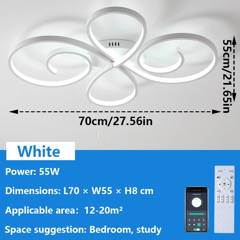 Gold LED Ceiling Light AC 110V 220V 3 Colors Lamp APP Remote Dimming