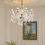 European Luxury Crystal Chandelier LED Living Room Restaurant Bedroom Villa  Hotel Duplex Building Candle Pendent Lamp
