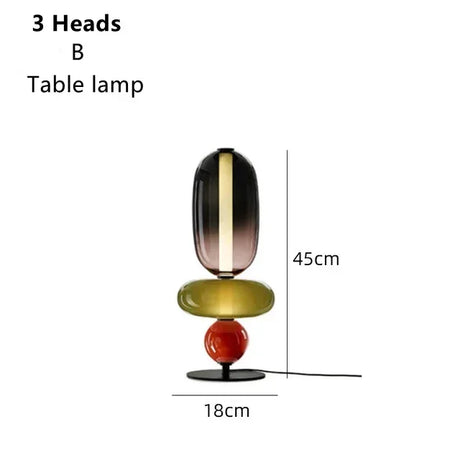 Italian Creative Colored Glass Designer LED Floor Light Living Room Bedroom Study Table Lamp Indoor Lighting Decors Candy Lights