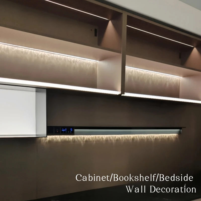 3D Water Ripple LED Aluminum Profile Hidden Recessed Cabinet Shelf Layer Lamp Bedroom Backlight Wall Linear Hard Bar Strip Light