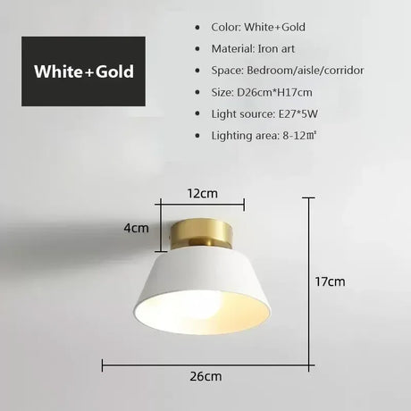 Nordic LED Ceiling Light Minimalist Black White E27 Iron Indoor Decorative Lamp For Bedroom Living Room Study Restaurant Fixture