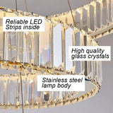 Modern Gold Luxury Crystal LED indoor Chandelier Bedroom Living Room Hotel Villa Pendant Lamp Restaurant Decor Lighting Dimmable