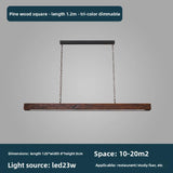 New Solid Wood Chandelier For Modern Minimalist Dining Bar Single-Line Chandelier For Tea Room Wooden Long Chandelier For Lounge