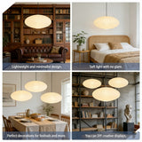 2pcs White Oval Paper Lantern Lampshade Chinese Foldable Ceiling Light Lampshade Hanging Home Decor for Living Room Bedroom