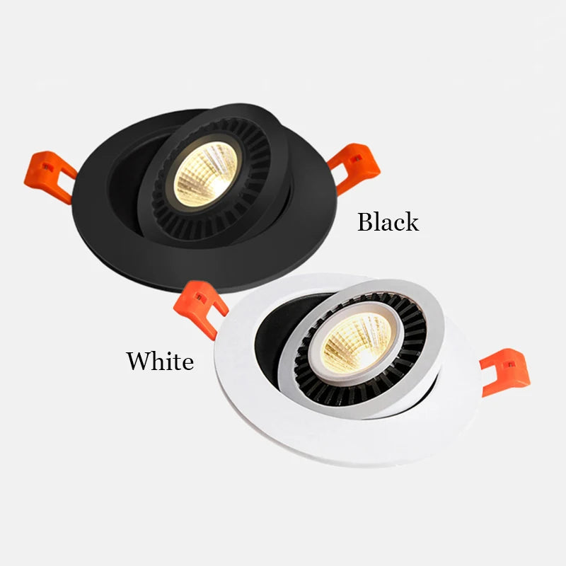 Recessed 360° Rotating Dimmable COB LED Downlights 7W 9W 12W 15W 18W 20W Ceiling SpotLights AC85~265V Lobby Living Room Bedroom