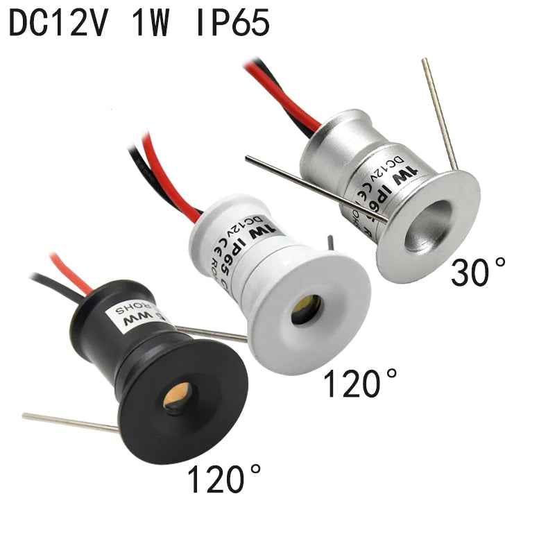 1W RGB Mini LED Recessed Downlight with Driver (AC100–265V / DC12V) - Compact Spotlight for Cabinets, Stairs & KTV