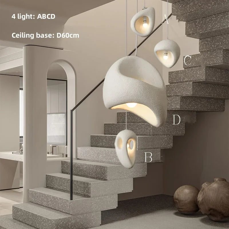 Japanese Wabi Sabi Style Resin Pendant Light Designer Style Homestay Hotel High-end Living Room Restaurant Pendant Light