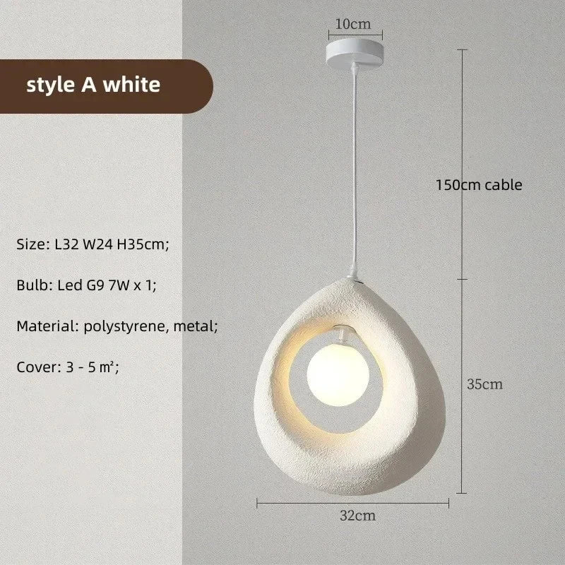 Japan Wabi-sabi Creative LED Ceiling Pendant Lights Resin Restaurant Kitchen Island Hanging Lamps Home Decor Factory Outlet Lamp