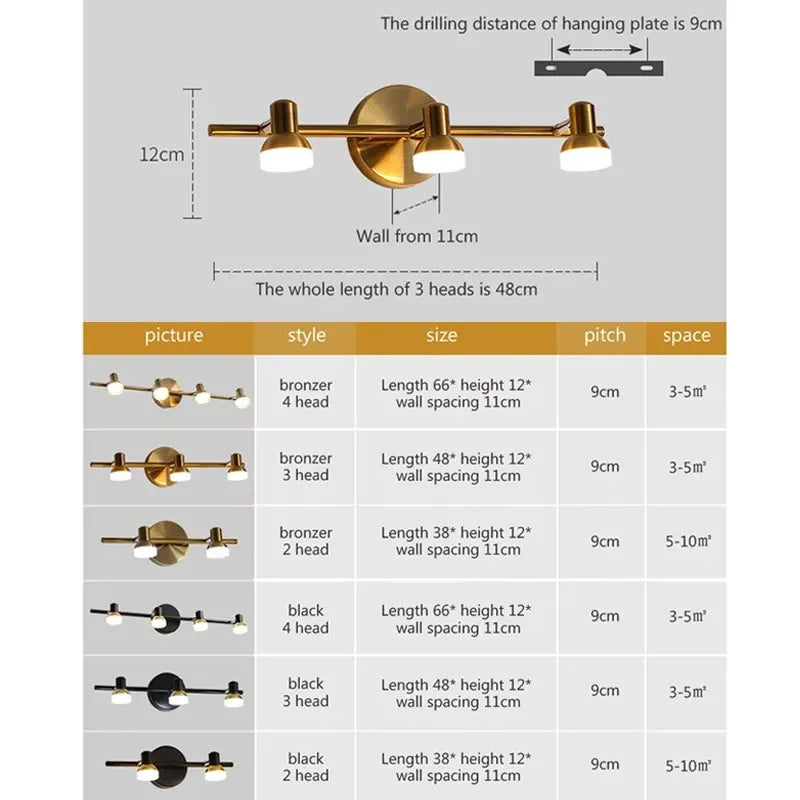 Modern Wall Light 2/3 Head Waterproof Bathroom Light Washroom Vanity Mirror Iron Interior Home Decoration Minimalist Lighting