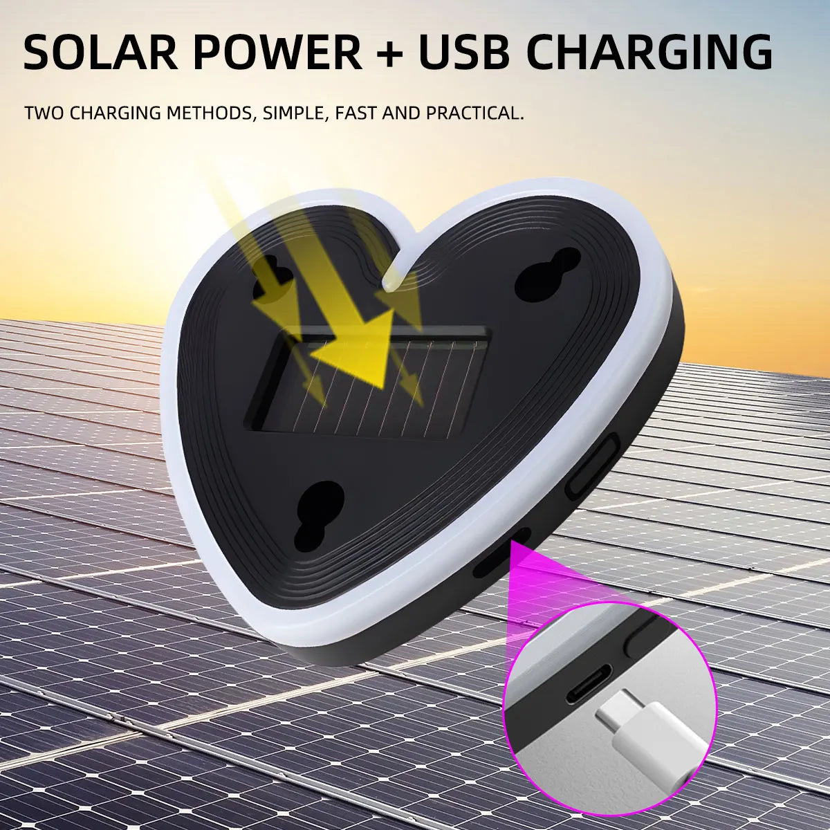 Universal Solar Heart-Shaped RGB LED Car Atmosphere Light - Dynamic Gradient Interior Ambient Decoration Lamp & Vehicle Accessory
