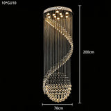 Luxury Vertical Crystal Ball Raindrop Chandelier Polished Stainless Steel Ceiling Plate Long Suspension Light For Stairwell Loft