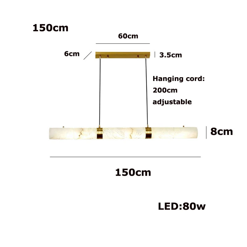 Elevate Your Dinning Room With Our Marble Cylinder Led Pendant Light Dimming Function White Linear Alabaster Gold Silver