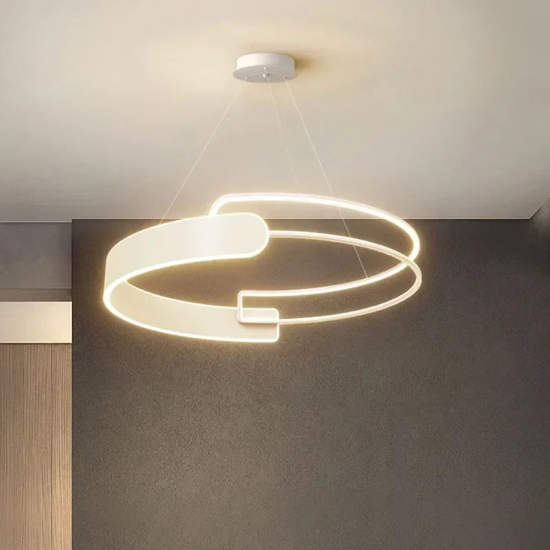 Minimalist Nordic LED Pendant Light Modern Home Decor Dining Room Bedroom Hanging Lamp Round Acrylic Chandelier