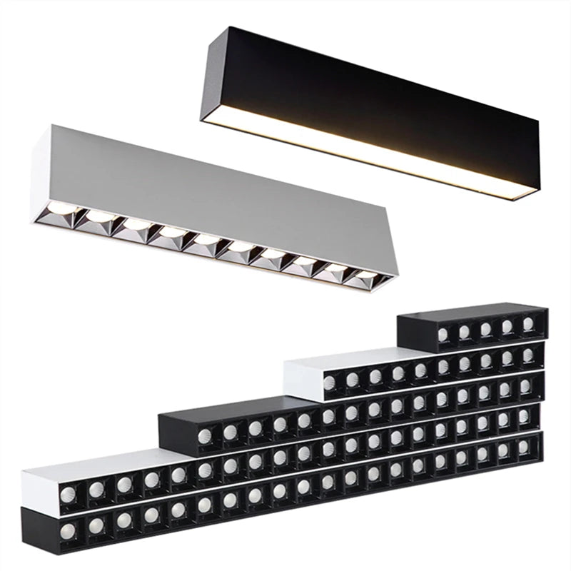 LED Long Ceiling Lamp Dimmable Line Light Fixture 40W Office Living Room Bedroom Home Decoration COB Spot Lamps Indoor Lighting