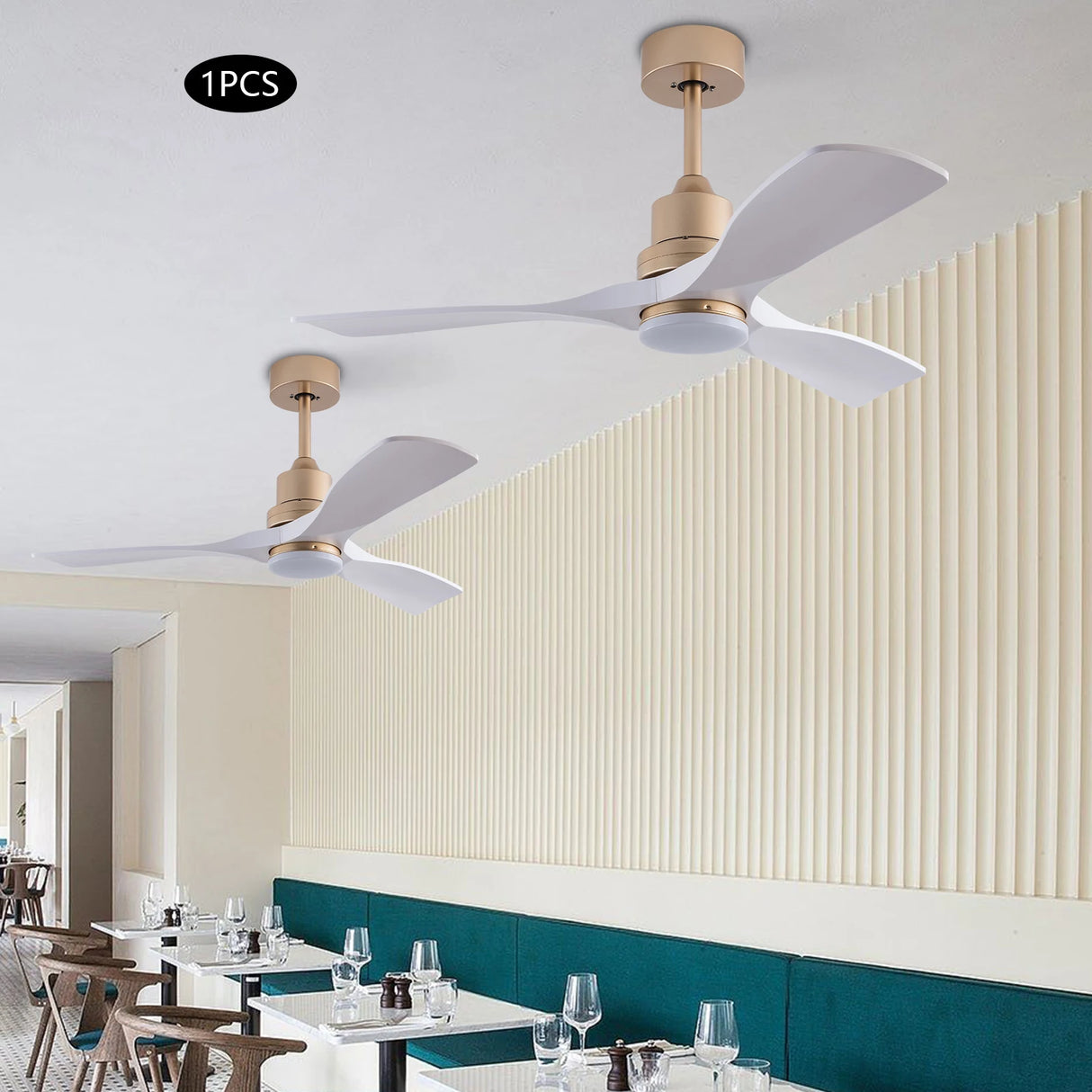 48 inch Indoor Ceiling Fan with LED Light, Ceiling Fan with Light and Remote, Modern Ceiling Fan for Bedroom Living Room