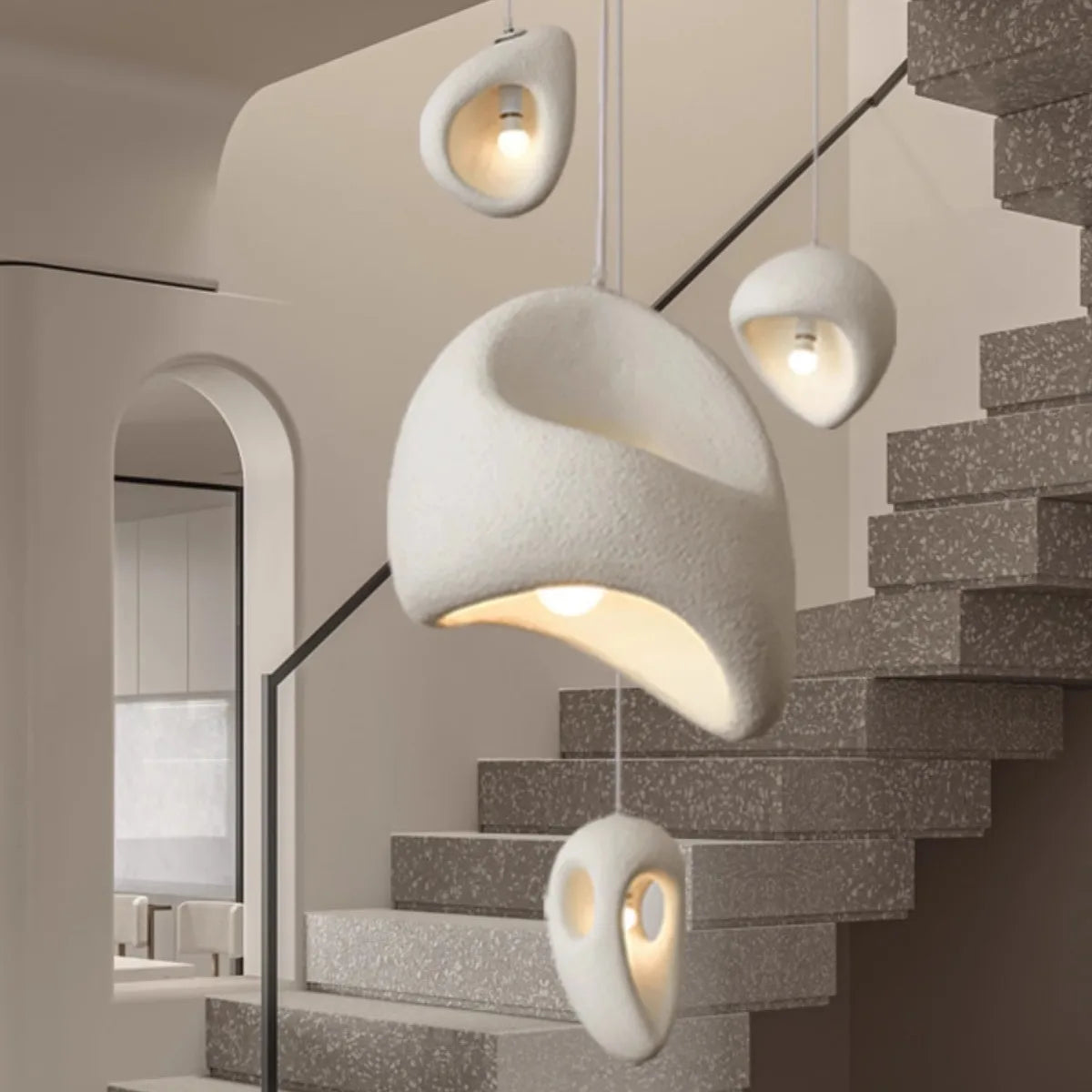Japanese Wabi Sabi Style Resin Pendant Light Designer Style Homestay Hotel High-end Living Room Restaurant Pendant Light