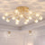 Nordic Luxury Dendritic Crystal Ceiling Lamp Glass Flower Light Shade Bedroom Restaurant Living Room LED Chandelier Bright Decors