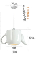 Modern Tea Cup Teapot Hanging Lamp Ceramic Led Pendant Lights Dining Room Kitchen Home Decors Luminaire Lighting Fixtures
