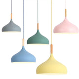 Multi Color Luster Pendant Lights Dia 16/17/24cm Restaurant Wood Hanging lighting Light Fixtures Modern E27 LED Loft Hang lamp