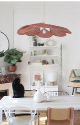 Fabric Flower Pendant Lamp Cloth Hanging Chandelier Light Fixture for Dining Room Living Room Bedroom