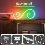 5V USB RGBIC Neon LED Light Strip - 1m-10m Flexible Waterproof Smart Dreamcolor Ribbon