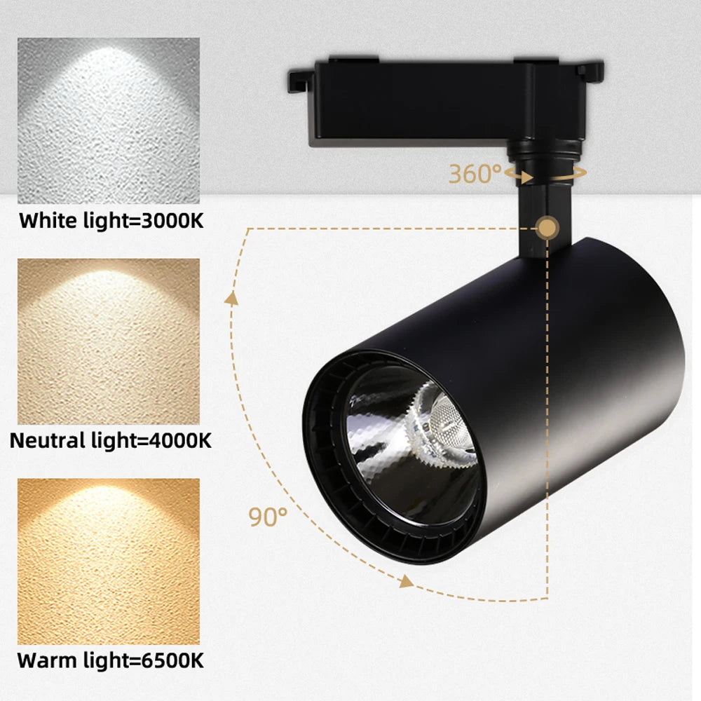 Led Track Light Spot Led Rail Lighting COB Light Fixture Led Spot Lights 220v Ceiling spots Lamp For kitchen Clothing Shop Store