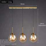 Modern Luxury Metal Chandelier Nordic Creative LED Glass Pendant Lamp Living Room Dining Room Bedside Simple Small Hanging Lamp