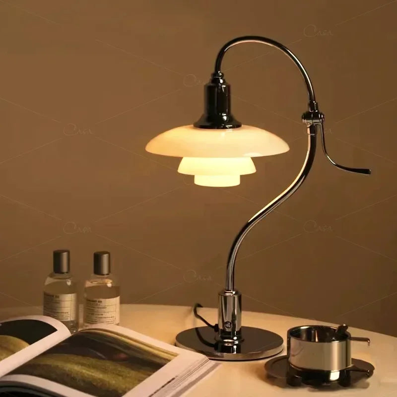 Denmark  Designer Table Lamp Vintage Glass Desk Light for Bedroom Bedside