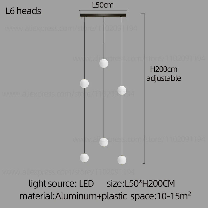 LED Minimalist Style Chandelier Hanging Stairs Pendent Lamp Designer Living Room Kitchen Bedroom Pendant Light Indoor Lighting