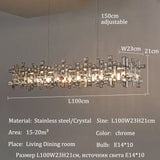 Luxury Chrome LED Crystal Chandelier - Modern Ceiling Pendant Light Fixture