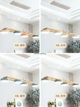 Nordic Log Style Restaurant Pendant Light FixtureDining Table Bar Chandelier LED Minimalism Solid Wood Modern Strip Home Decor