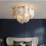 Modern Tassels Chain Ceiling Chandeliers Light Aluminum Luxury Ceiling Lamps Living Room Bedroom Kitchen Villa Home Decorations