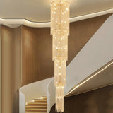 Luxury Crystal Chandeliers Home Villa Living Room Loft Stairs Pendant Lights Ceiling Light Fixture Decorate Lighting Żyrandol