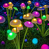 Solar Jellyfish & Mushroom Garden Lights - Dual Mode LED Waterproof Decor