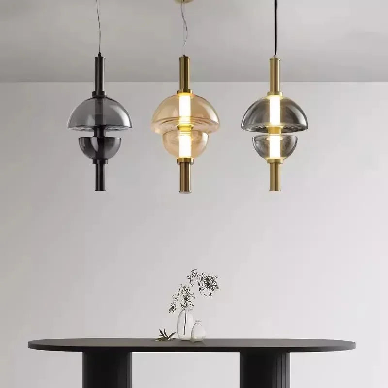Modern Creative Glass LED Pendant Light - Minimalist Hanging Lamp for Restaurant