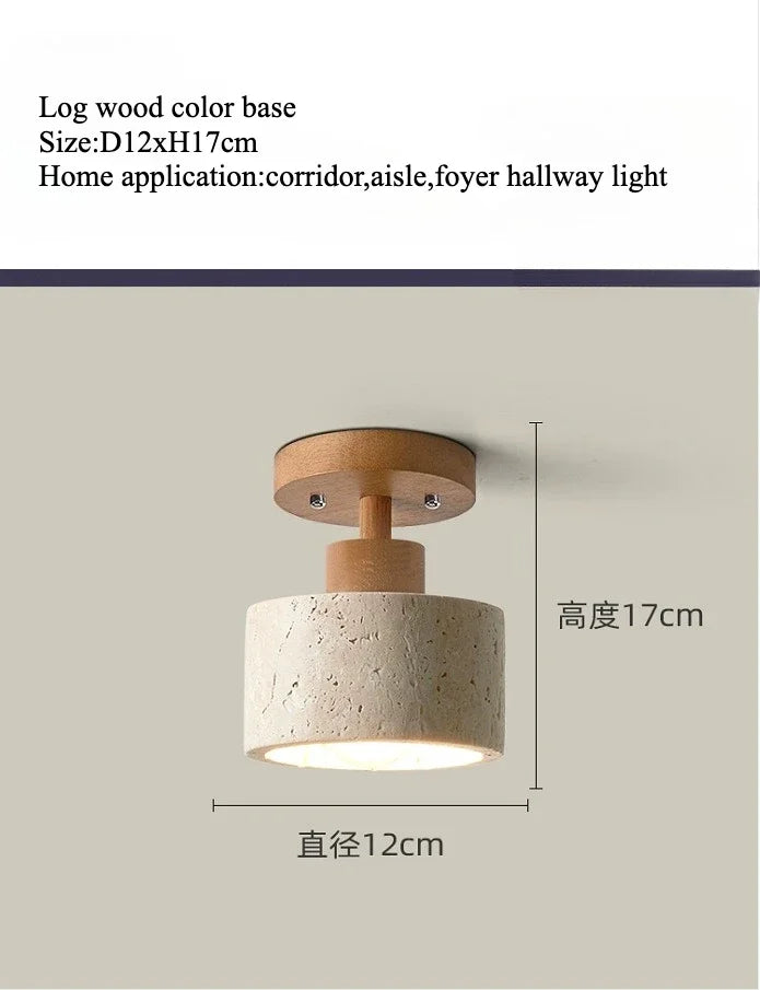 Travertine Stone LED Ceiling Lamp Aisle Corridor Light Fixture For Living Room Dining Room Bedroom Decor Chandelier Ceiling Lamp