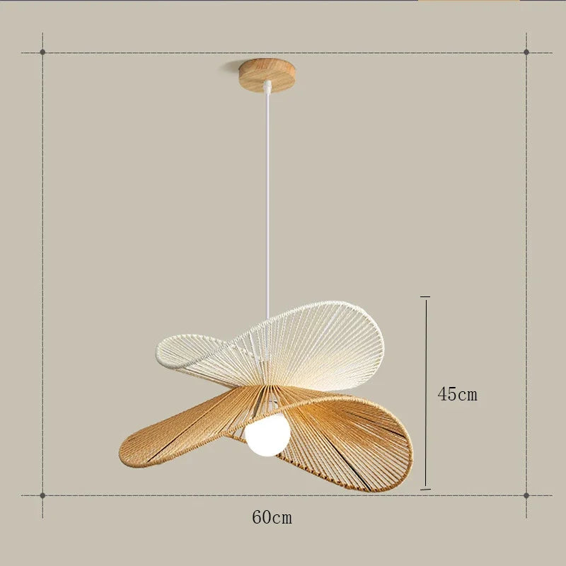 Rattan Pendant Lights Wabi-sabi Style Hand-woven Lamp Restaurant Home Decor Bedroom Living Room Creative Dining Room Chandeliers