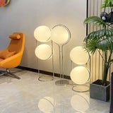 Nordic Designer Acrylic Ball Floor Lamp Electroplated Chrome Living Room Corner Atmosphere Reading Light LED Standing Lighting